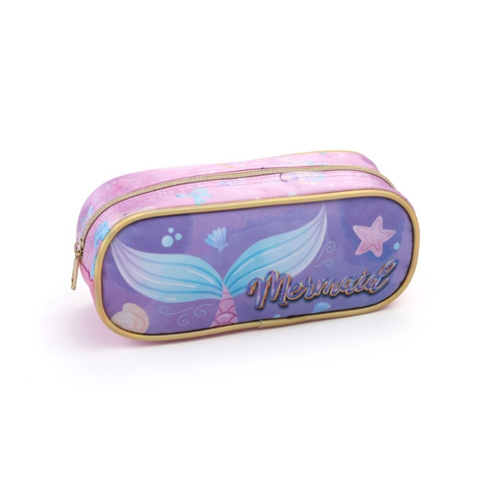 Estojo Simples Infantil Sereia Seanite - Rosa