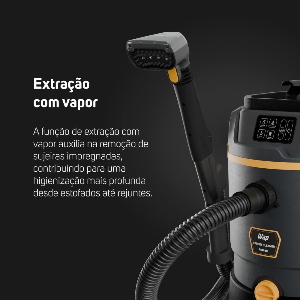 Extratora Barril 4 em 1 Wap Carpet Cleaner Pro 40 Com Vapor