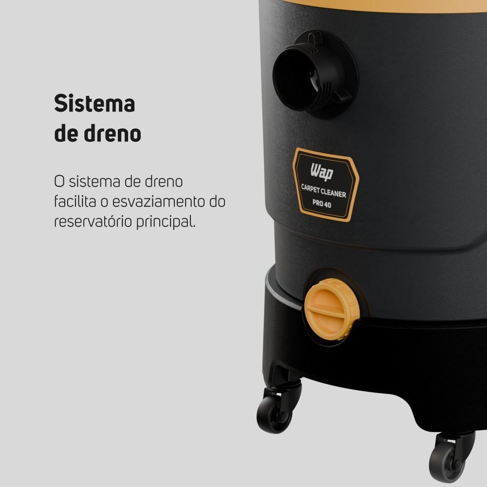 Extratora Barril 4 em 1 Wap Carpet Cleaner Pro 40 Com Vapor
