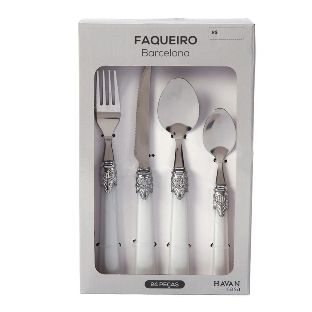 Faqueiro Barcelona 24 Peças Havan Casa - Madreperola