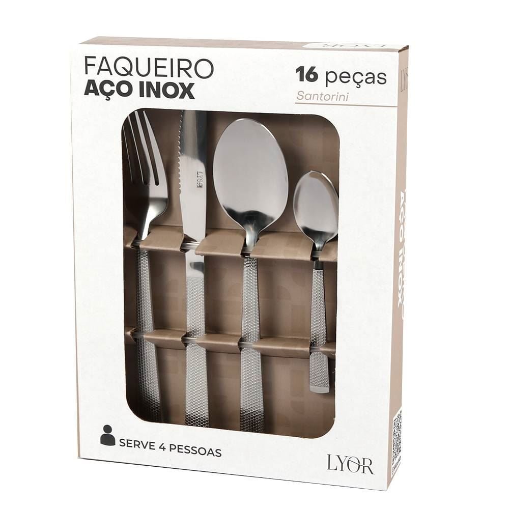 Faqueiro de Inox Santorini Lyor - 16 Peças