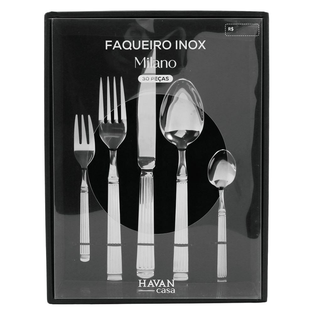 Faqueiro Milano 30 Peças Havan Casa - Inox
