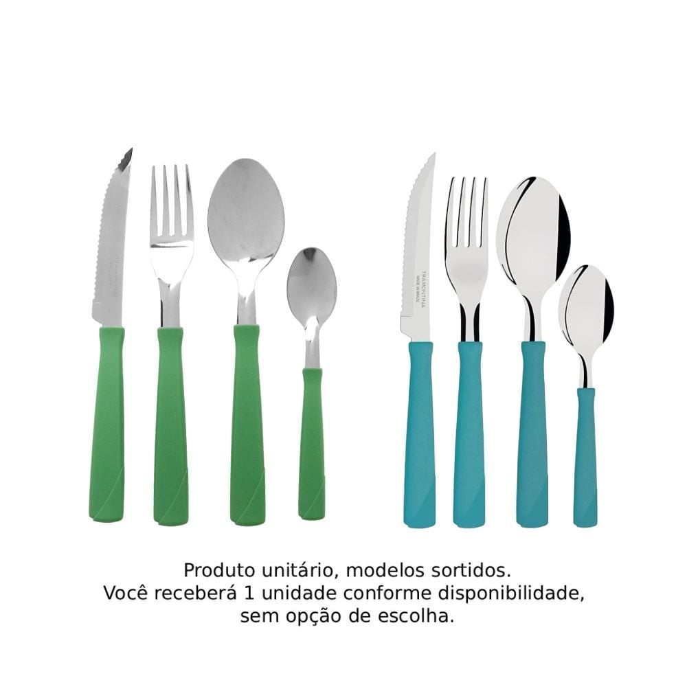 Faqueiro Tramontina New Kolor Aço Inox 24 Peças - Turquesa
