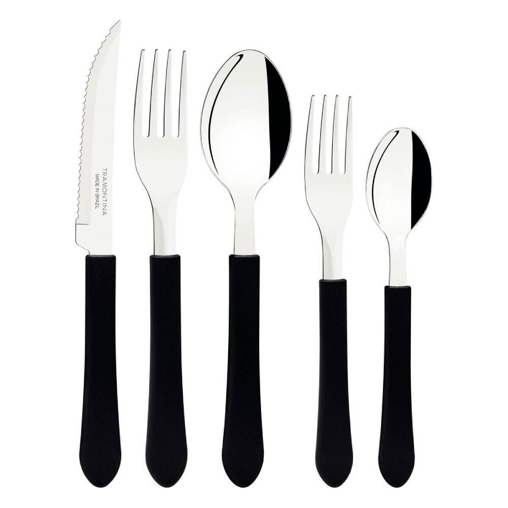 Faqueiro Tramontina Leme Aço Inox 20 Peças - Preto