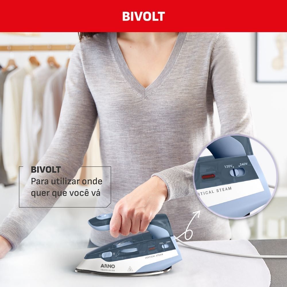 Ferro a Vapor de Viagem Arno Travelgliss Bivolt Fvtb