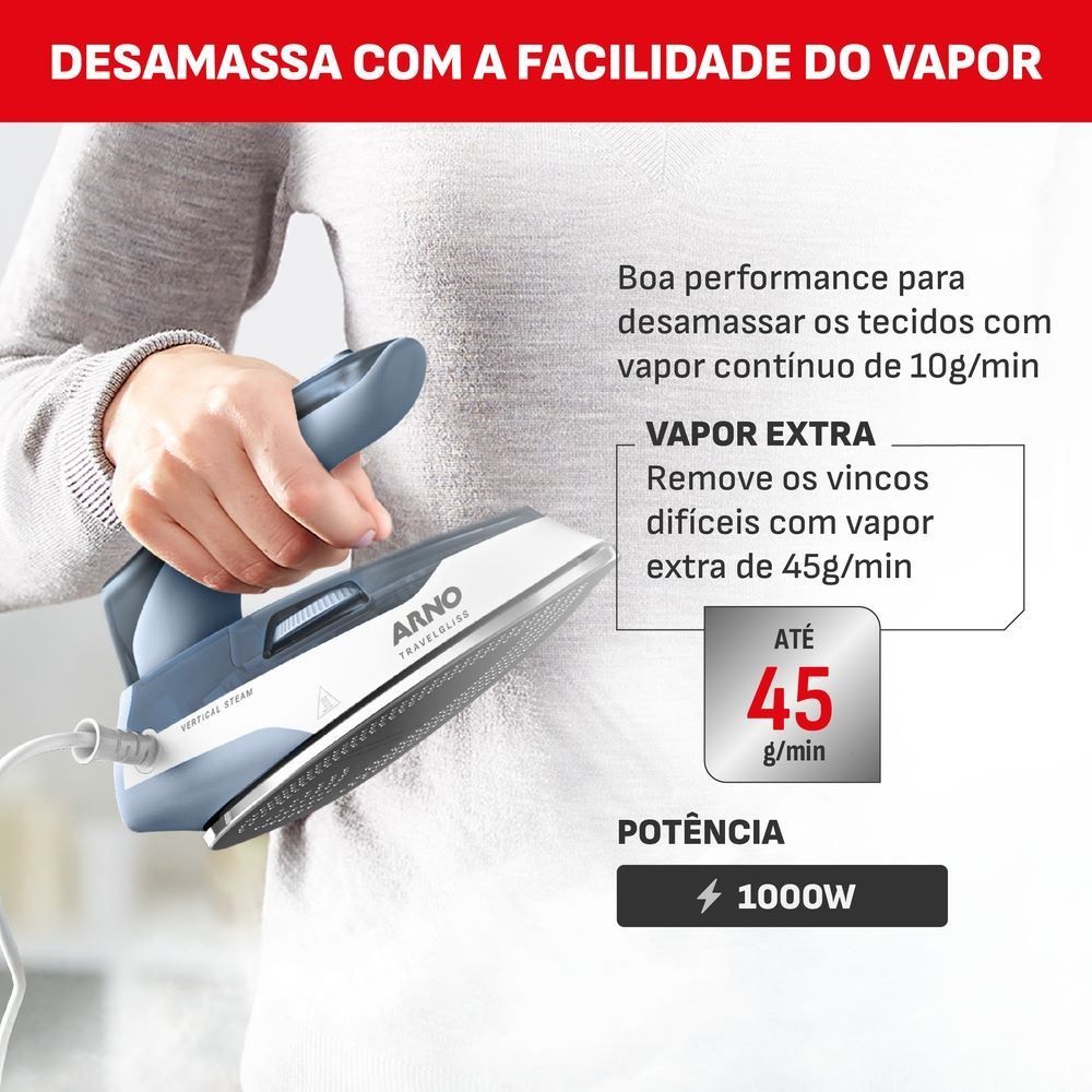 Ferro a Vapor de Viagem Arno Travelgliss Bivolt Fvtb