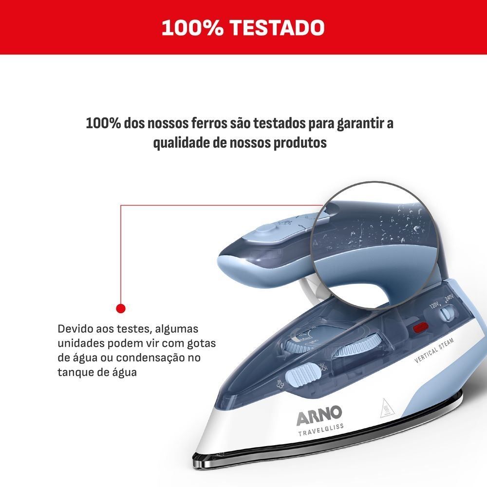 Ferro a Vapor de Viagem Arno Travelgliss Bivolt Fvtb