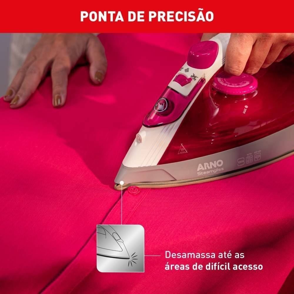 Ferro De Passar A Vapor Arno Steamgliss Com Base Cerâmica FSGC
