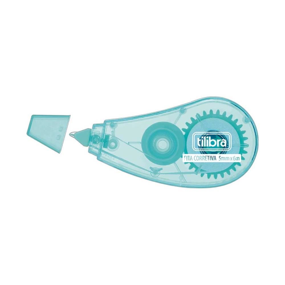 Fita Corretiva Com Tampa 6M Tilibra - Aqua