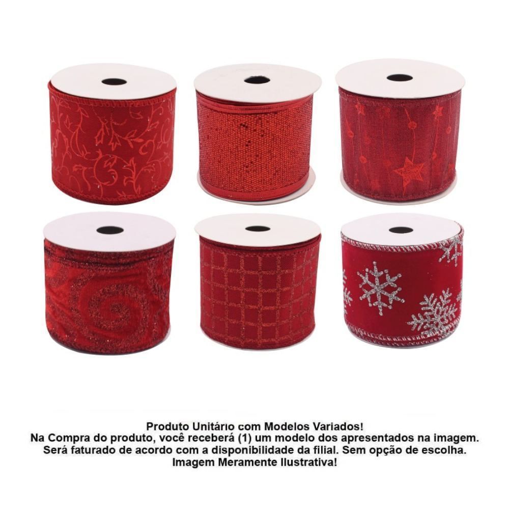 Fita Natalina 5M X 6,3Cm Havan Casa - Vermelha