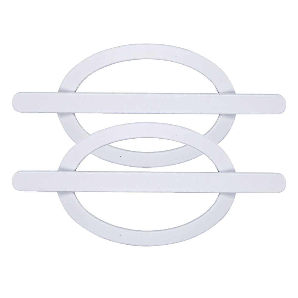 Fivela Oval Fosco - Branco Fosco