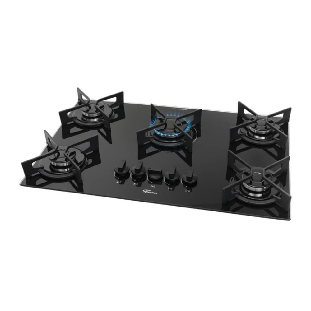 Fogão Cooktop Fischer 5 Bocas Fit Line Trempe Iron - Bivolt