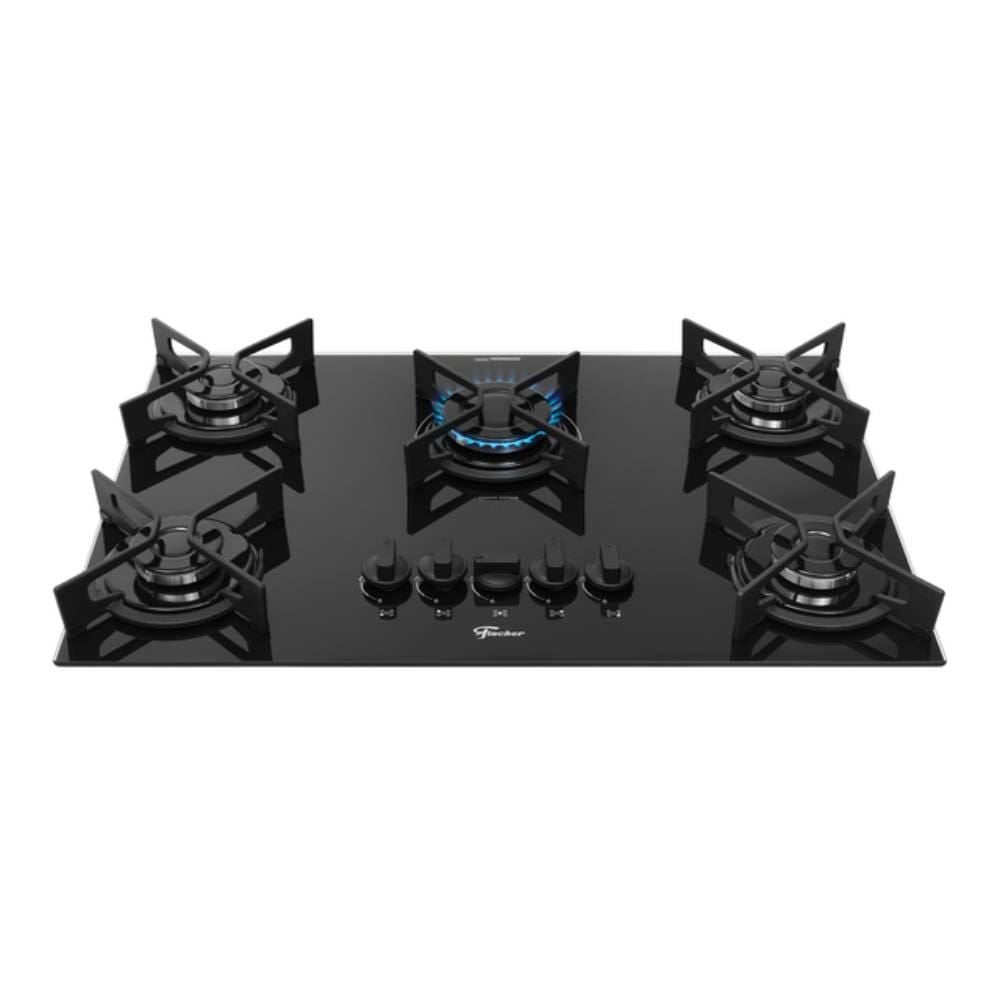 Fogão Cooktop Fischer 5 Bocas Fit Line Trempe Iron - Bivolt