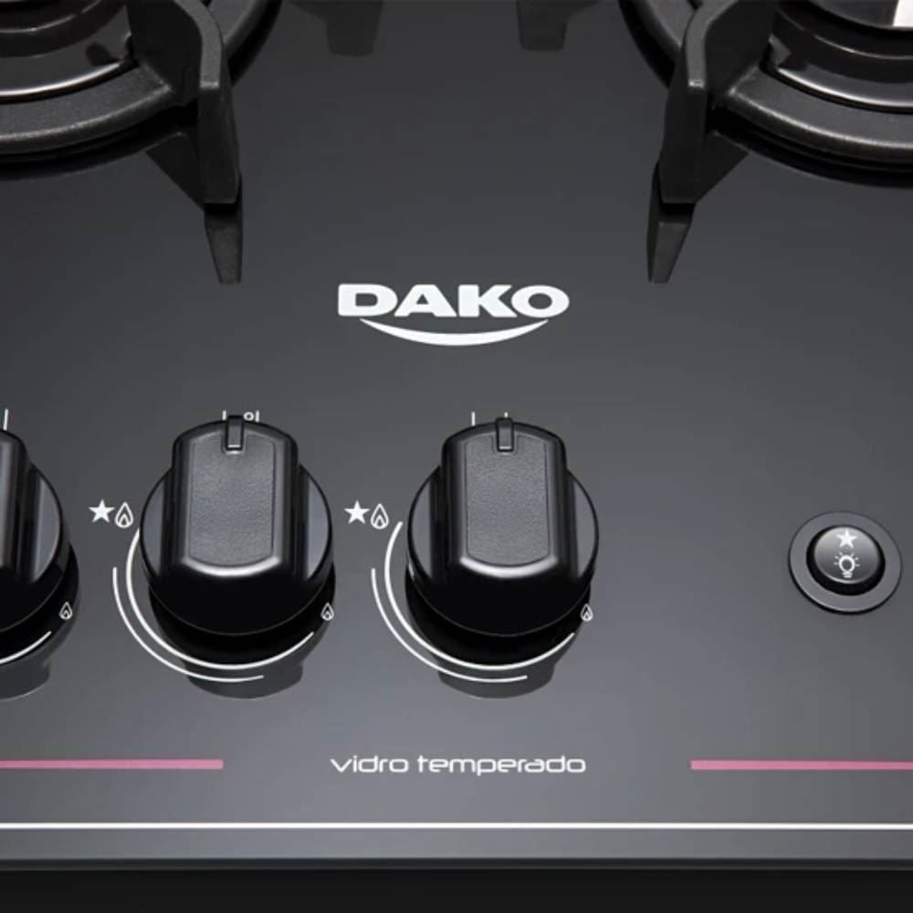 Fogão De Piso 4 Bocas Dako Magister Mesa De Vidro - Bivolt