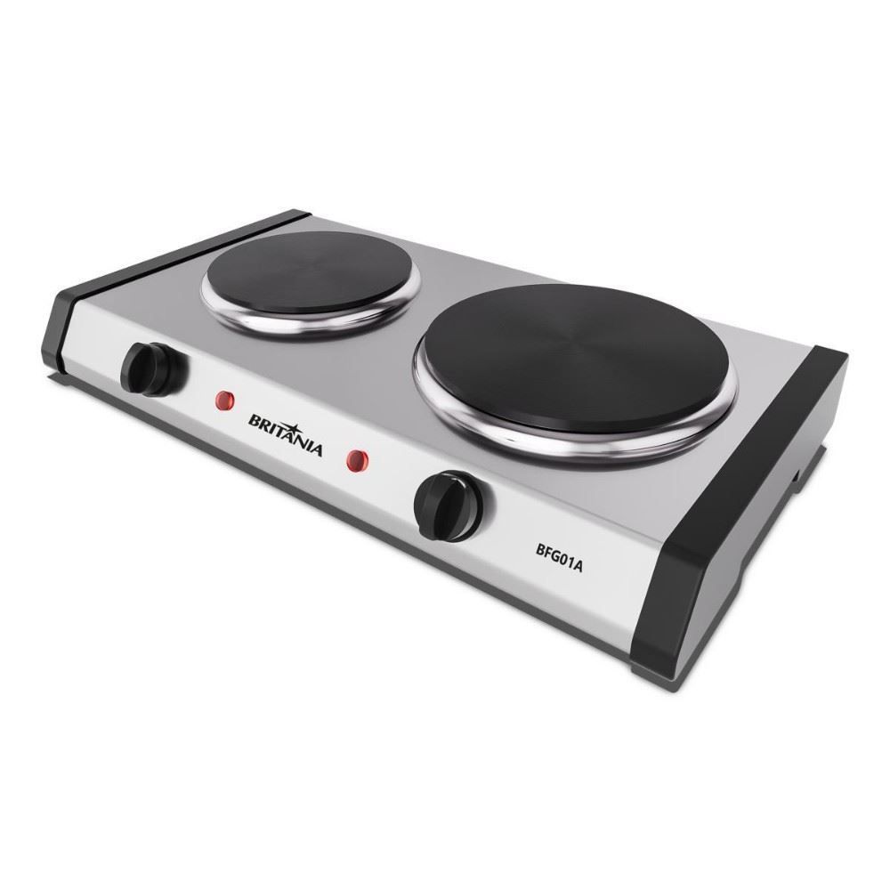 Fogão Elétrico Britânia 2 Bocas Aço Inox BFG01A