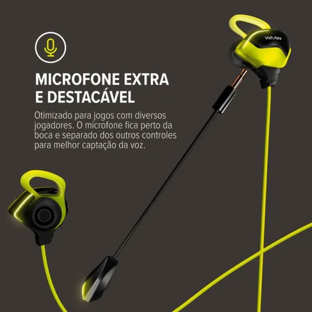 Fone De Ouvido Gamer Waaw By Alok Energy 10Ewg - Verde