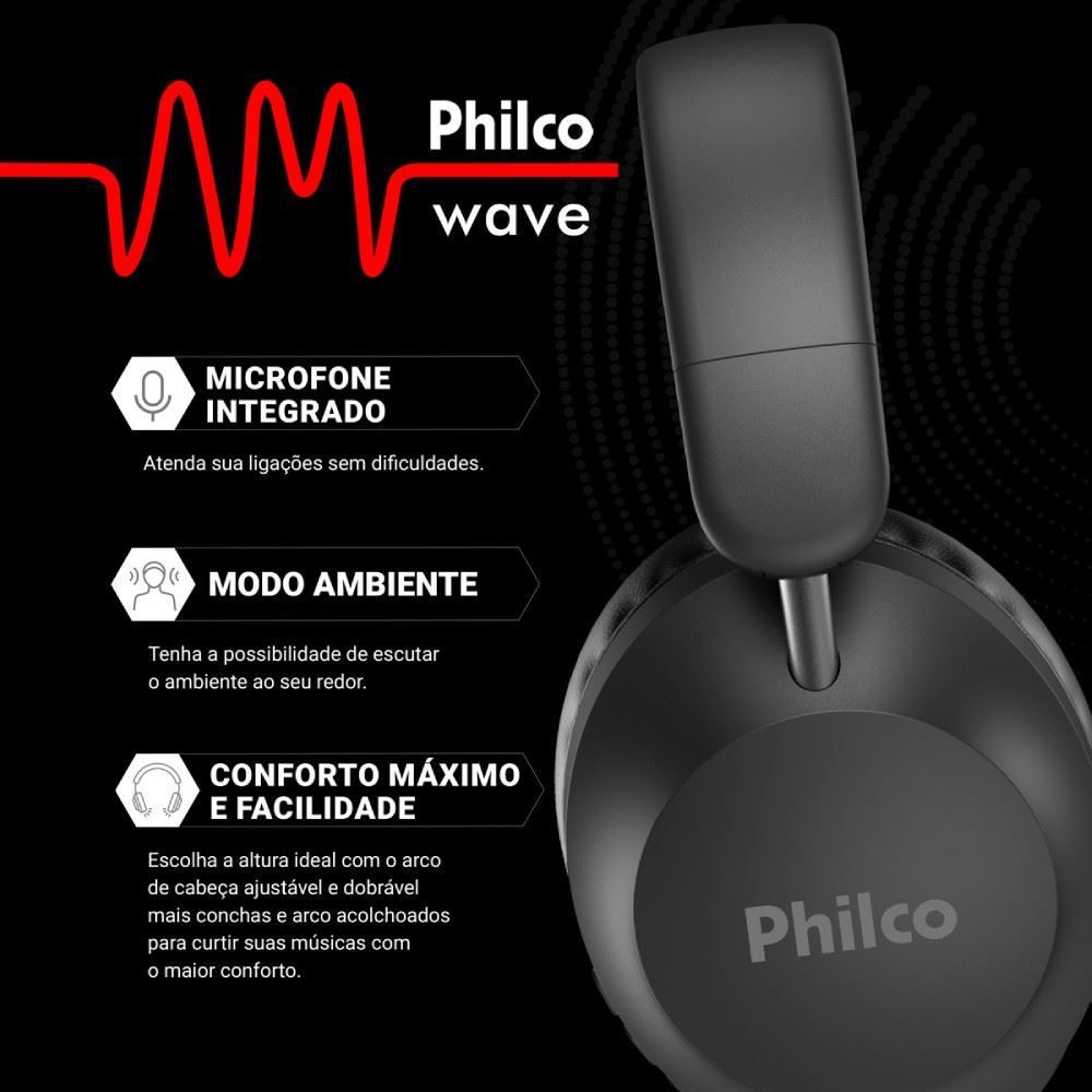 Fone de Ouvido Philco Extreme Bluetooth 5.4 Preto Pfo09p