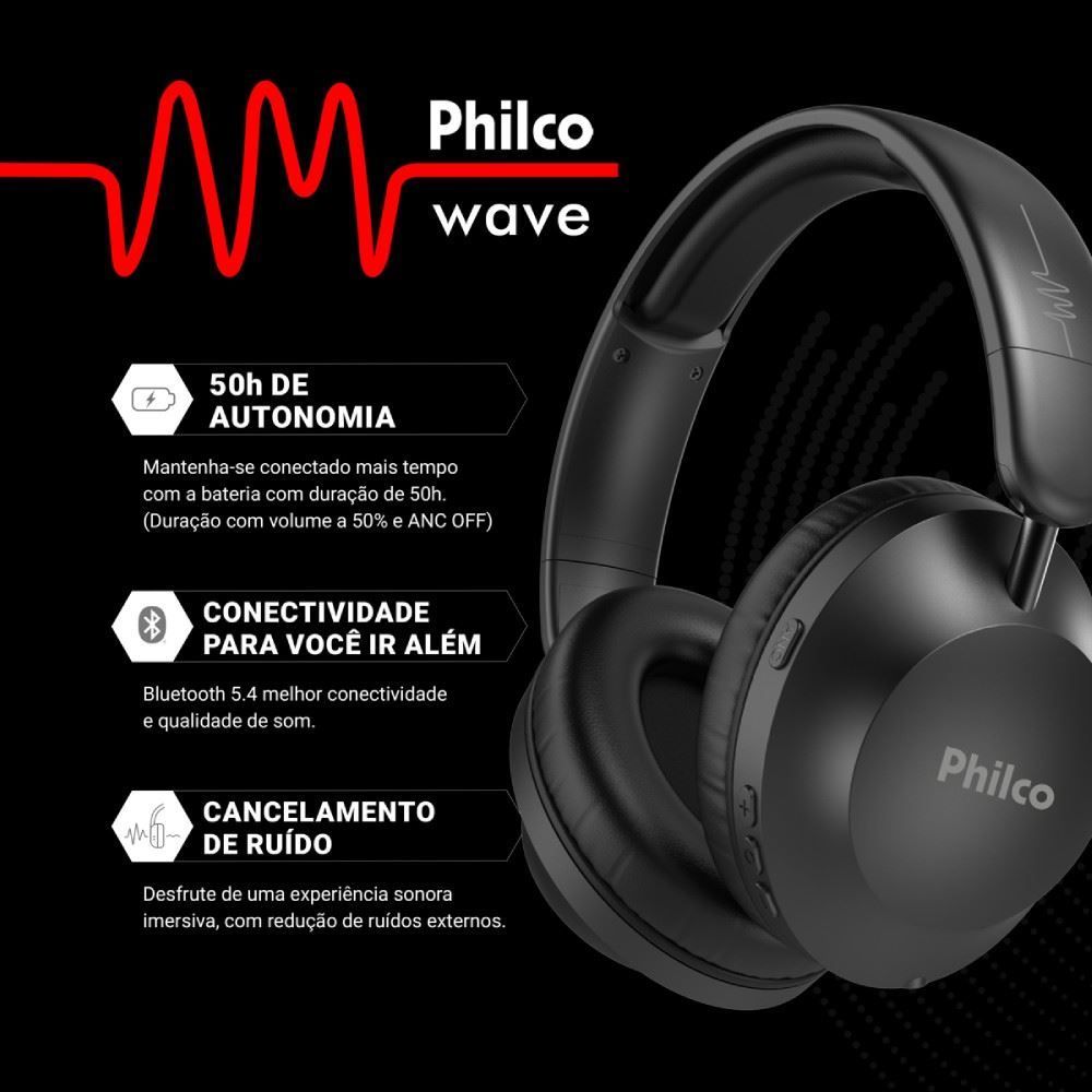 Fone de Ouvido Philco Extreme Bluetooth 5.4 Preto Pfo09p