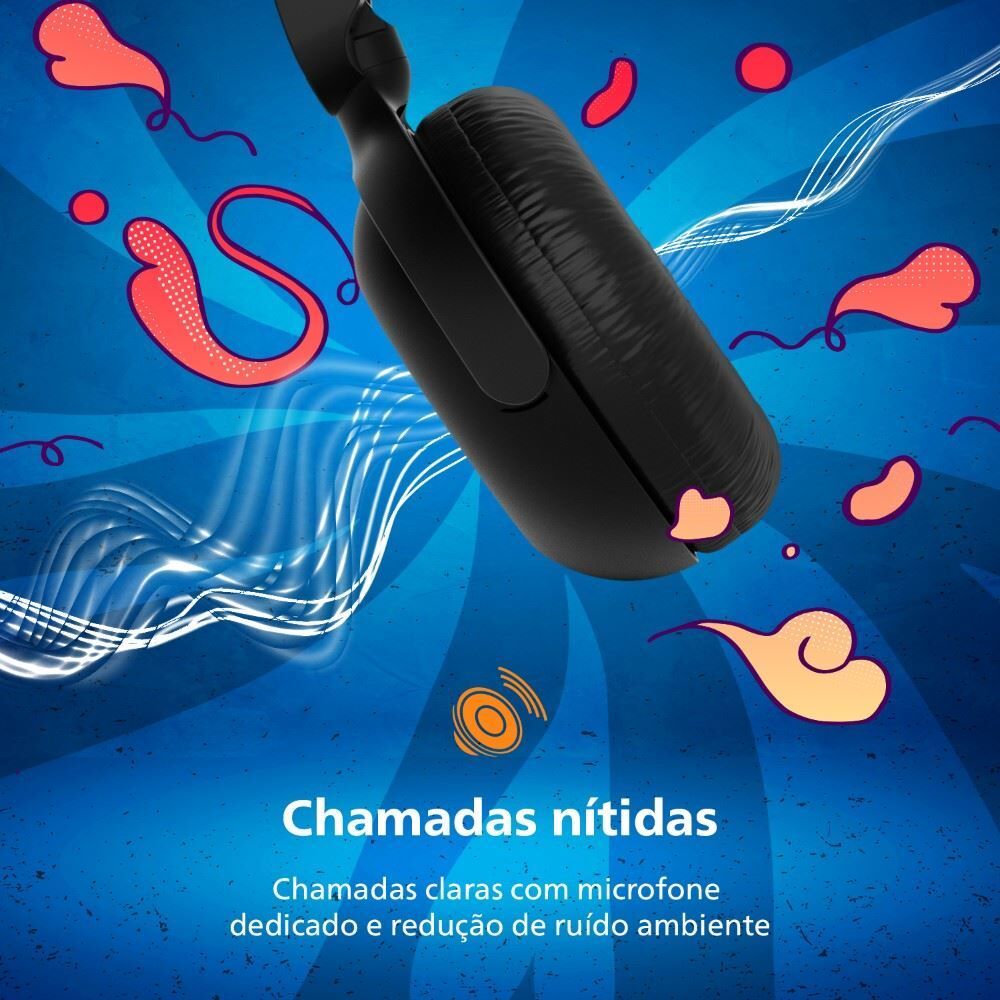 Fone de Ouvido Philips Headphone Bluetooth Tah2209bk - Preto