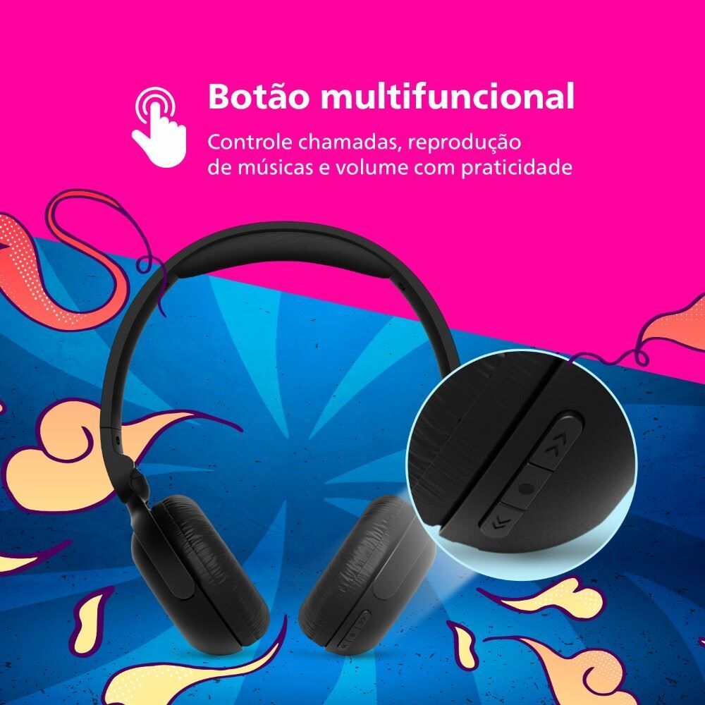Fone de Ouvido Philips Headphone Bluetooth Tah2209bk - Preto