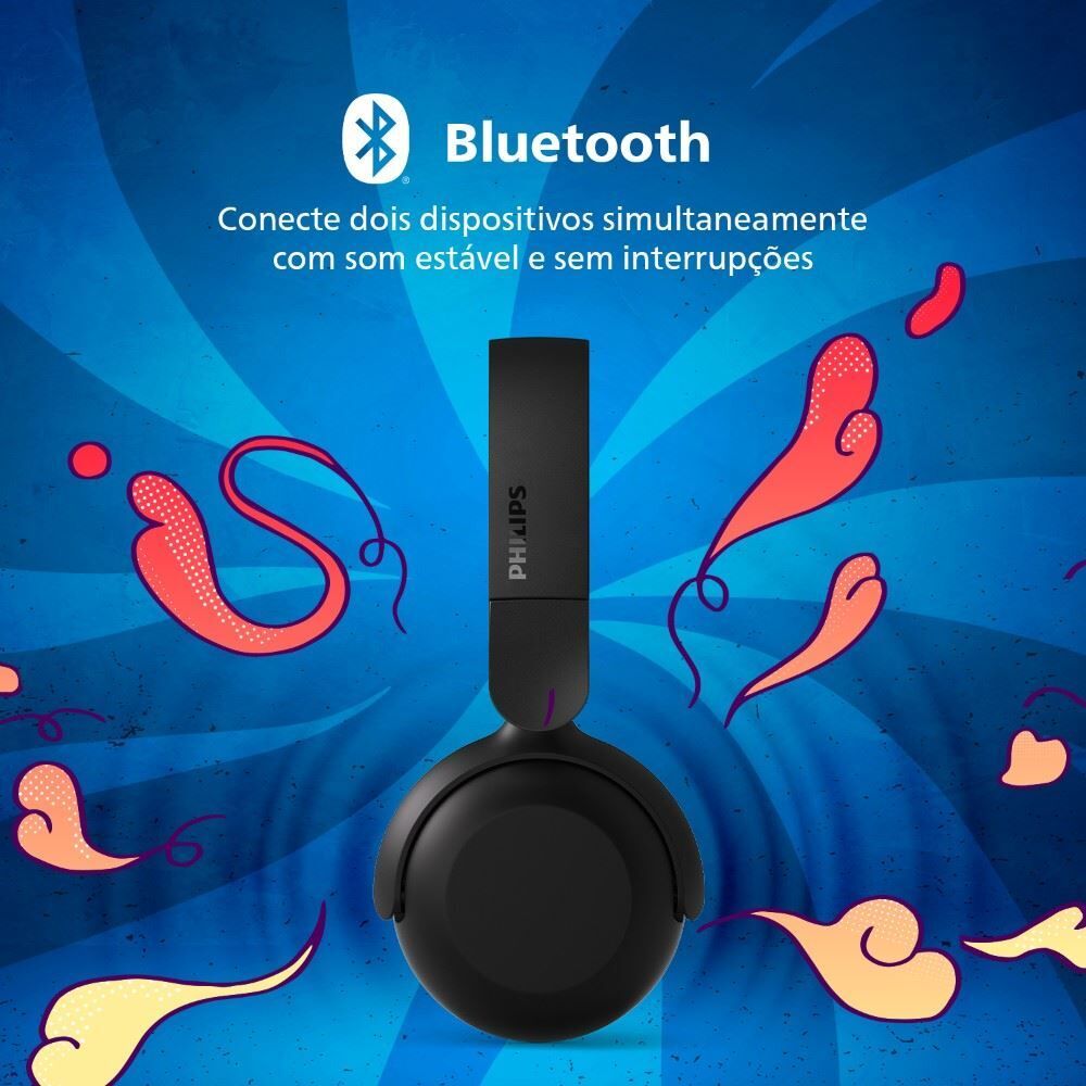 Fone de Ouvido Philips Headphone Bluetooth Tah2209bk - Preto