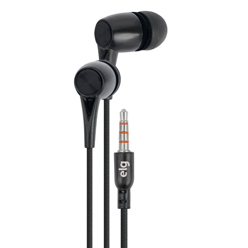 Fone de Ouvido Intra-Auricular Cabo 1,2 Metro Elg Encaixe Confortável - Preto