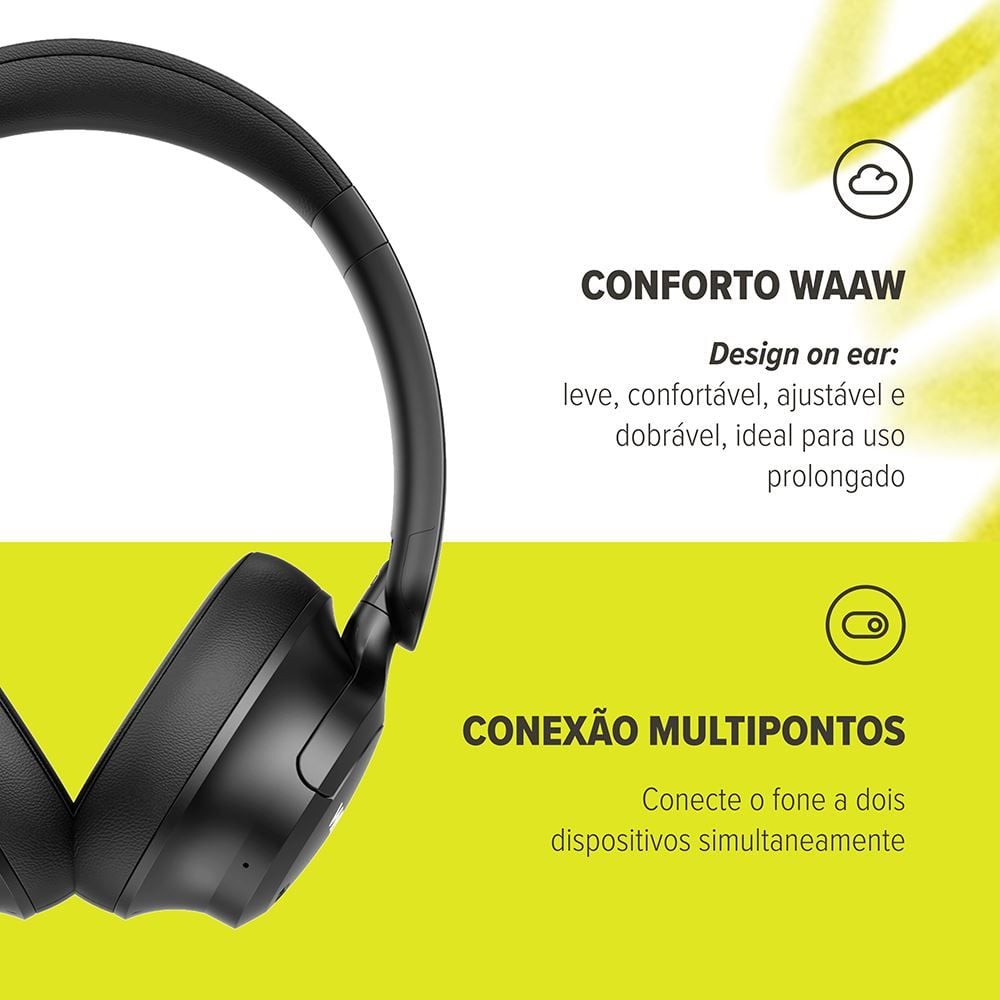 Fone de Ouvido Waaw Headphone Bluetooth Essence 200