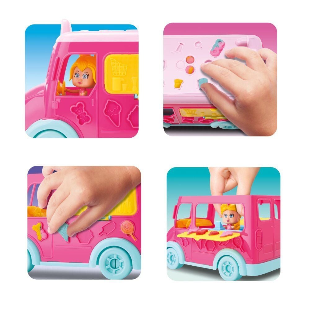 Brinquedo Carro Food Truck Diver com Boneca e Massinha Divertoys - sortido