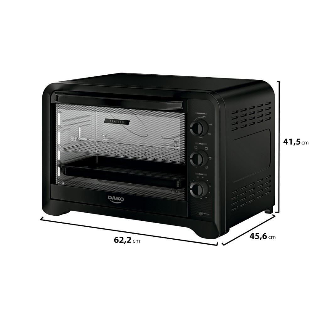 Forno Elétrico de Bancada Pratiko 70 Litros Com Espeto