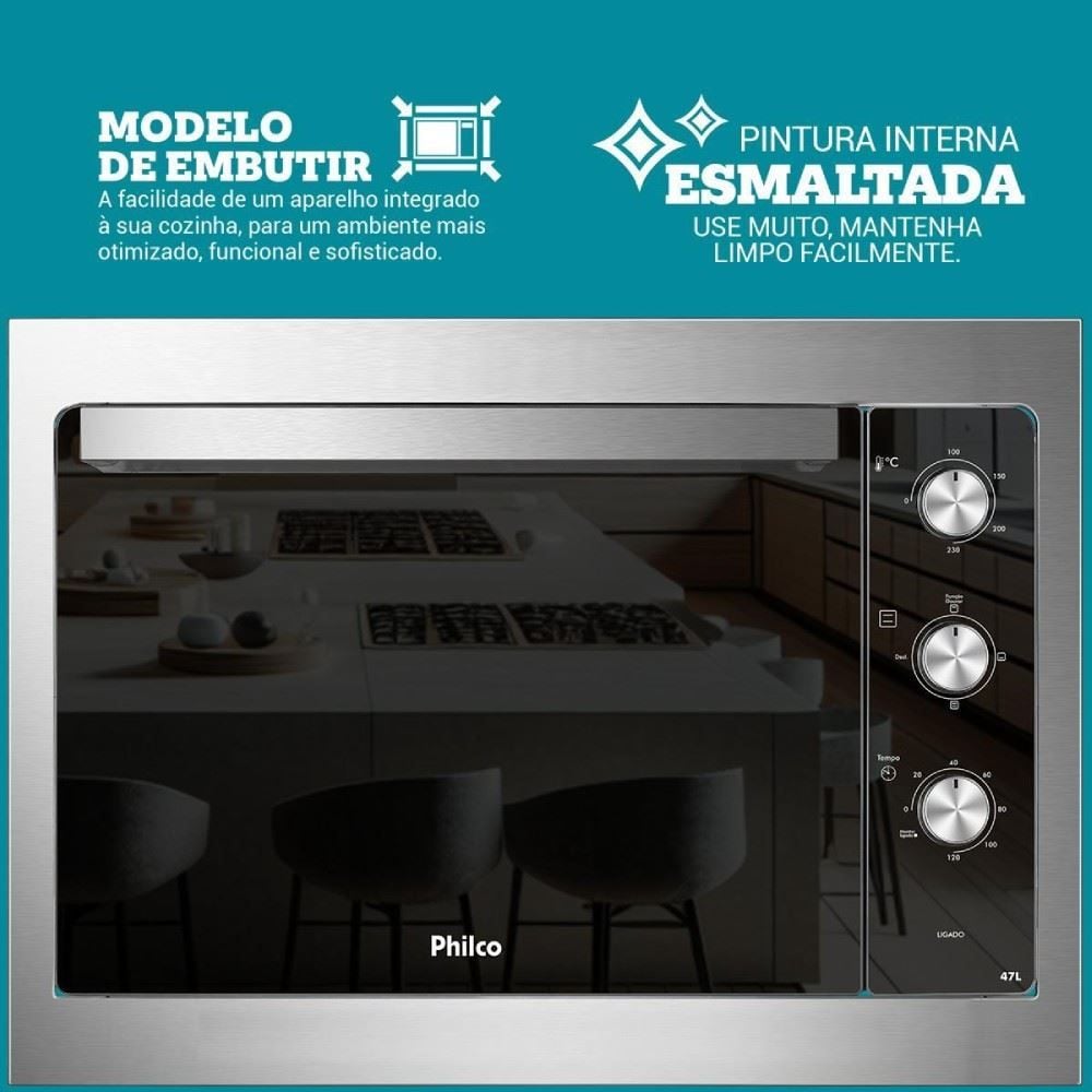 Forno Elétrico Philco de Embutir 47 Litros PFE47E
