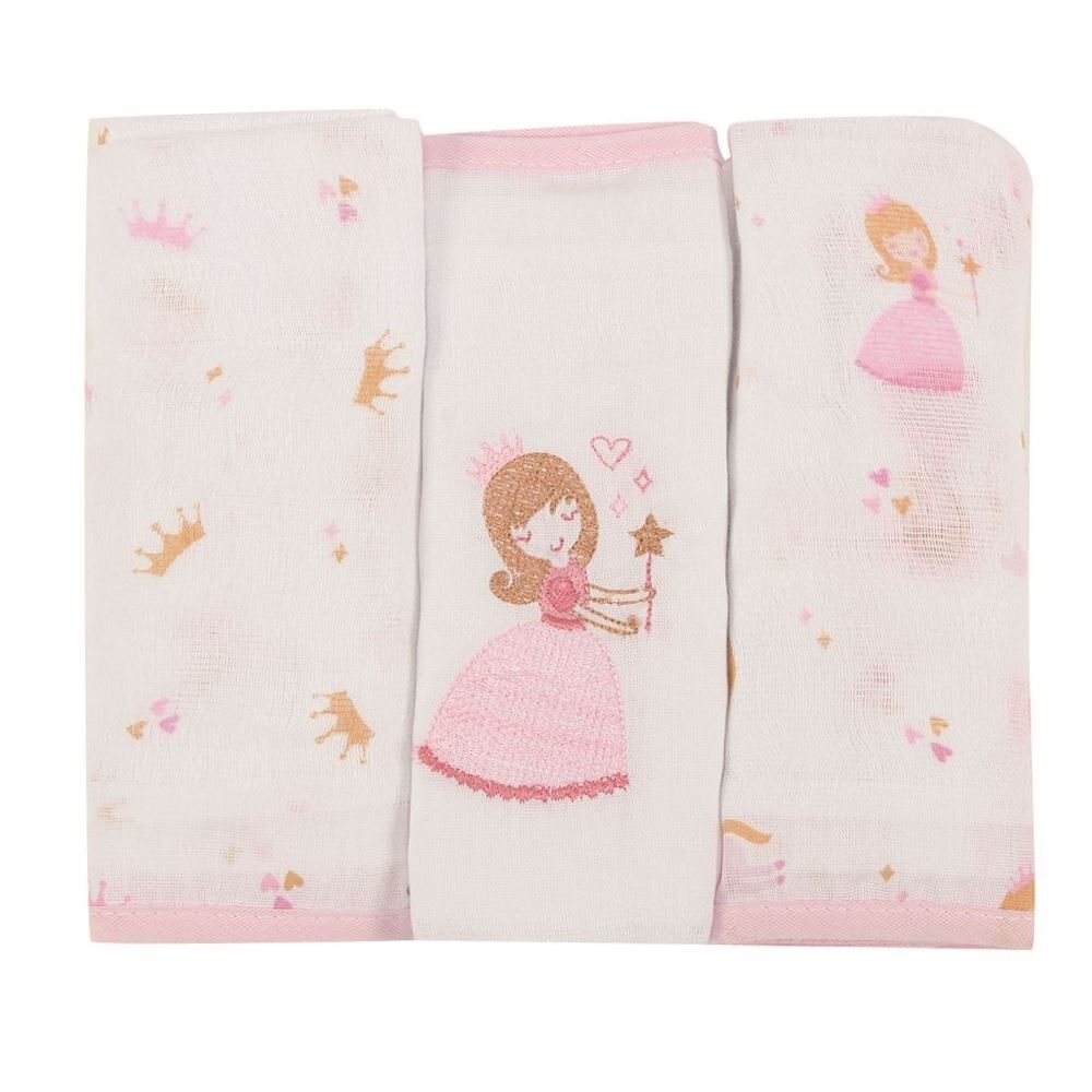 Fralda Estampada com 3 Peças Havan Baby - Princesa