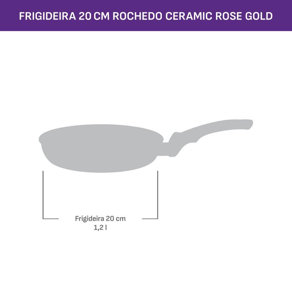 Frigideira 20Cm Rochedo Ceramic Rose Gold - ROSE GOLD
