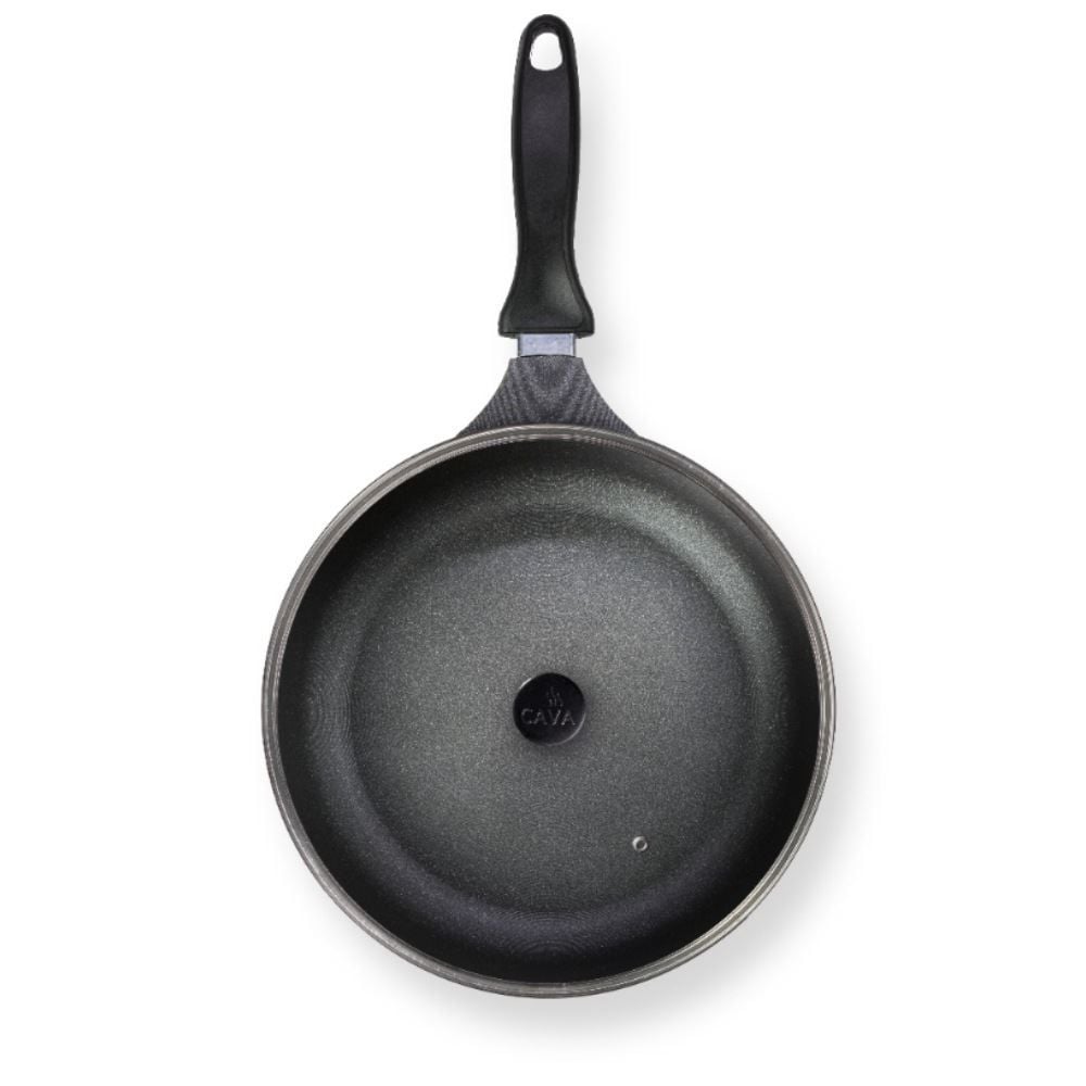 Frigideira Antiaderente Com Tampa De Vidro Cava 24Cm - Preto