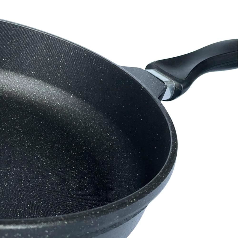 Frigideira Antiaderente Com Tampa De Vidro Cava 24Cm - Preto