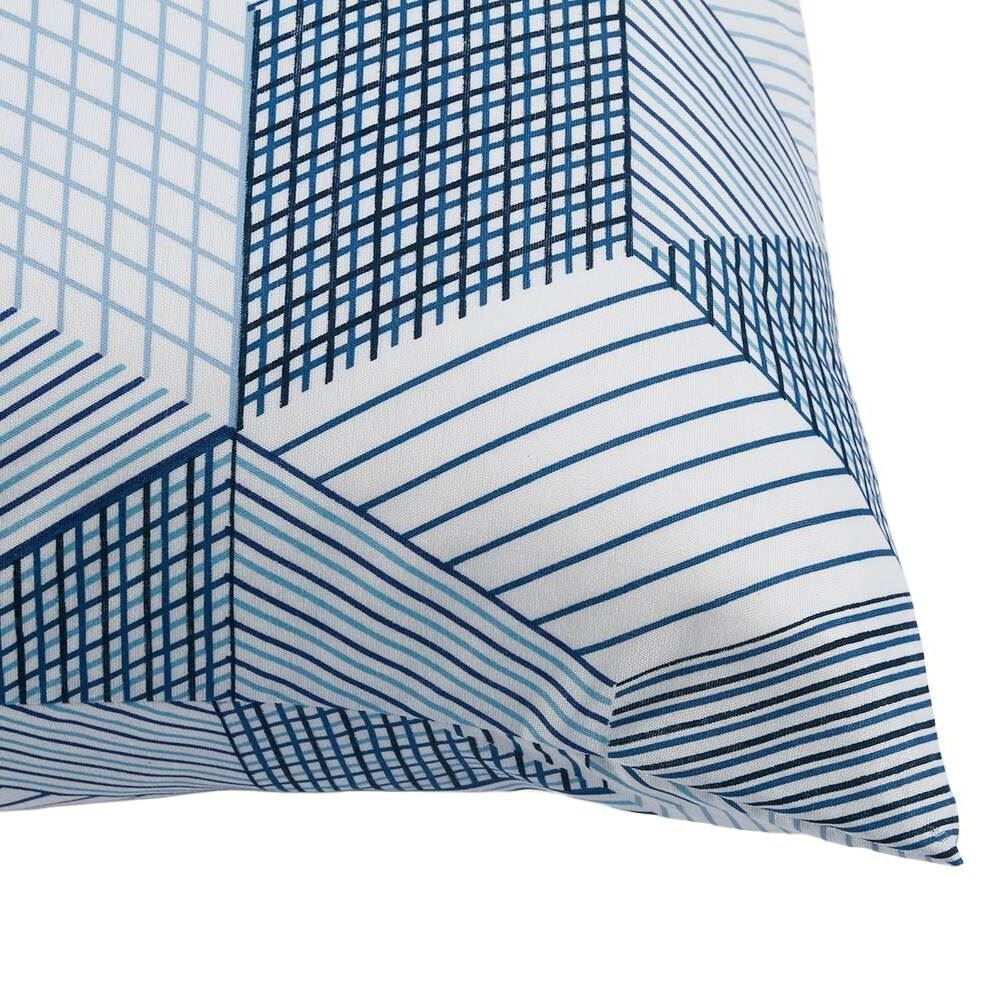 Fronha Avulsa Microfibra Estampada Havan Casa - Cubo Geo Azul