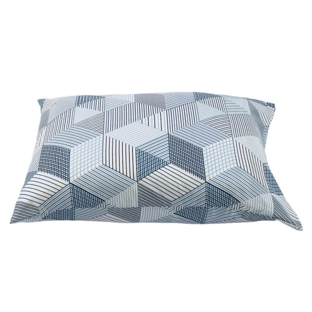 Fronha Avulsa Microfibra Estampada Havan Casa - Cubo Geo Azul