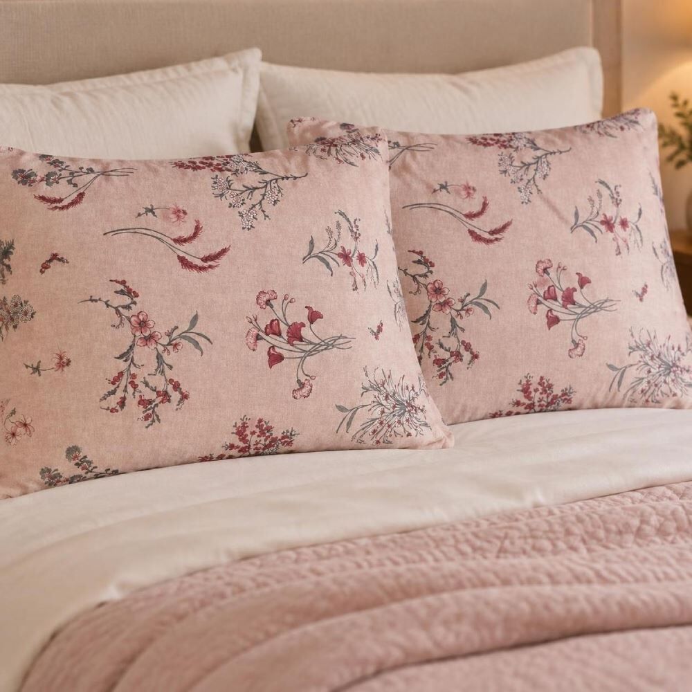 Fronha Avulsa Microfibra Estampada Havan Casa - Sadi Flowers Rosa