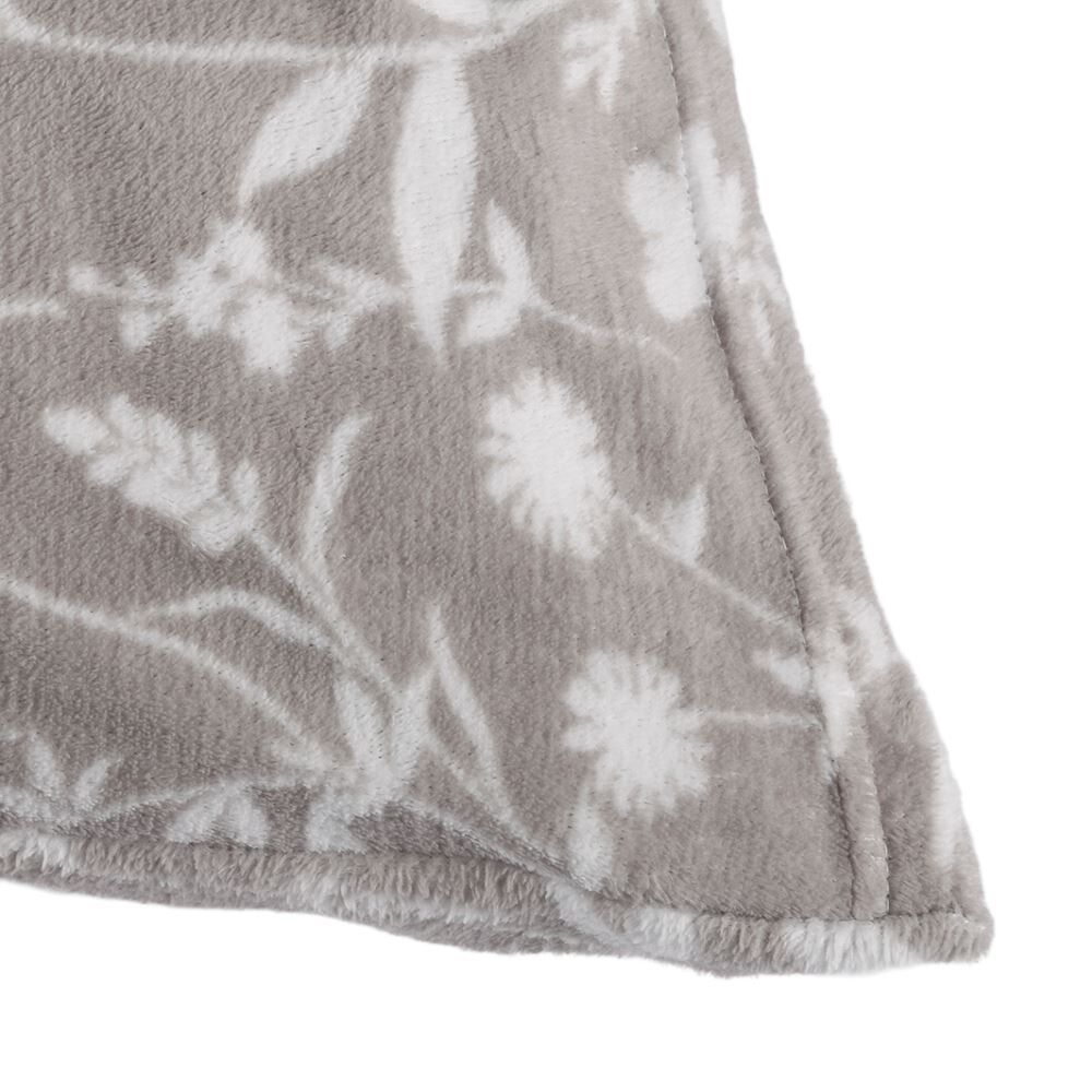 Fronha Avulsa Plush Estampada Havan Casa - Yasmin Floral Cinza