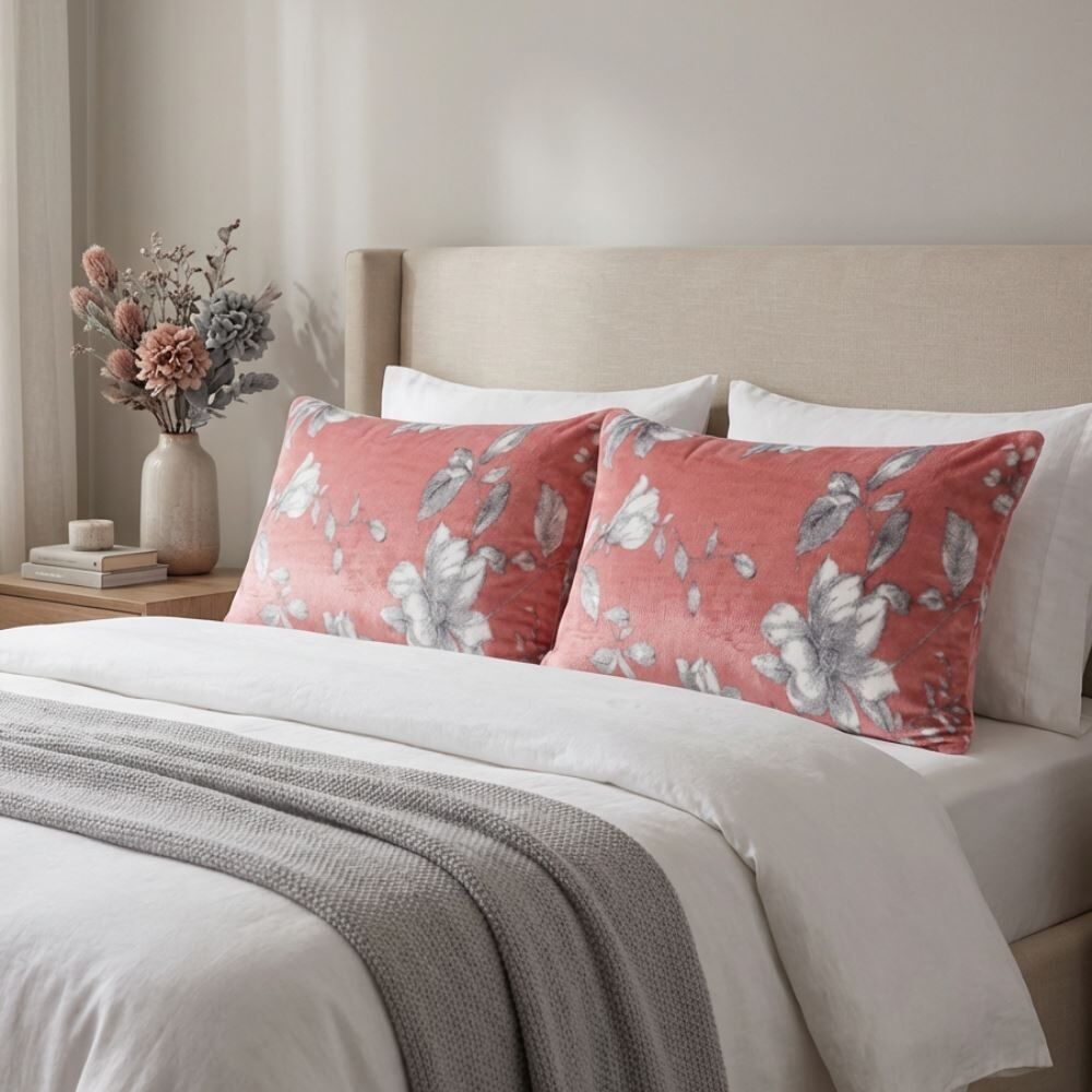 Fronha Avulsa Plush Estampada 50Cmx70cm Havan Casa - Livia Floral Rosa