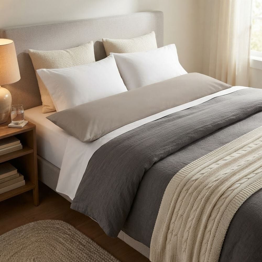Fronha de Travesseiro Corporal 40Cm X 1,30M Buona Fortuna - Cinza Prata Liso Novo