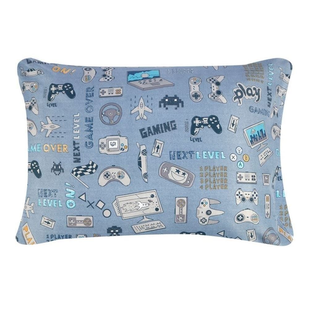Fronha Avulsa Infantil Microfibra Havan Kids 1 Pç - Gaming Azul