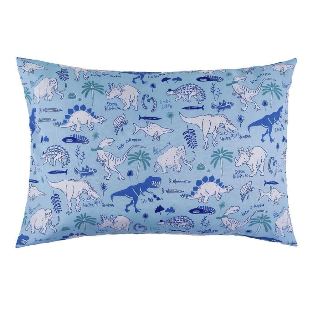 Fronha Avulsa Infantil Microfibra Havan Kids 1 Pç - Dino Happy Azul Claro