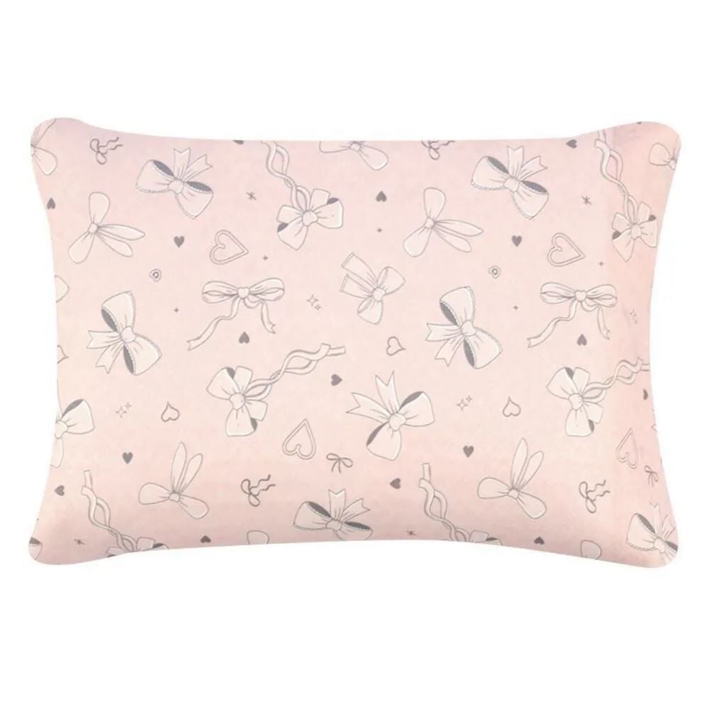 Fronha Avulsa Infantil Microfibra Havan Kids 1 Pç - Laços Rosa Cinza