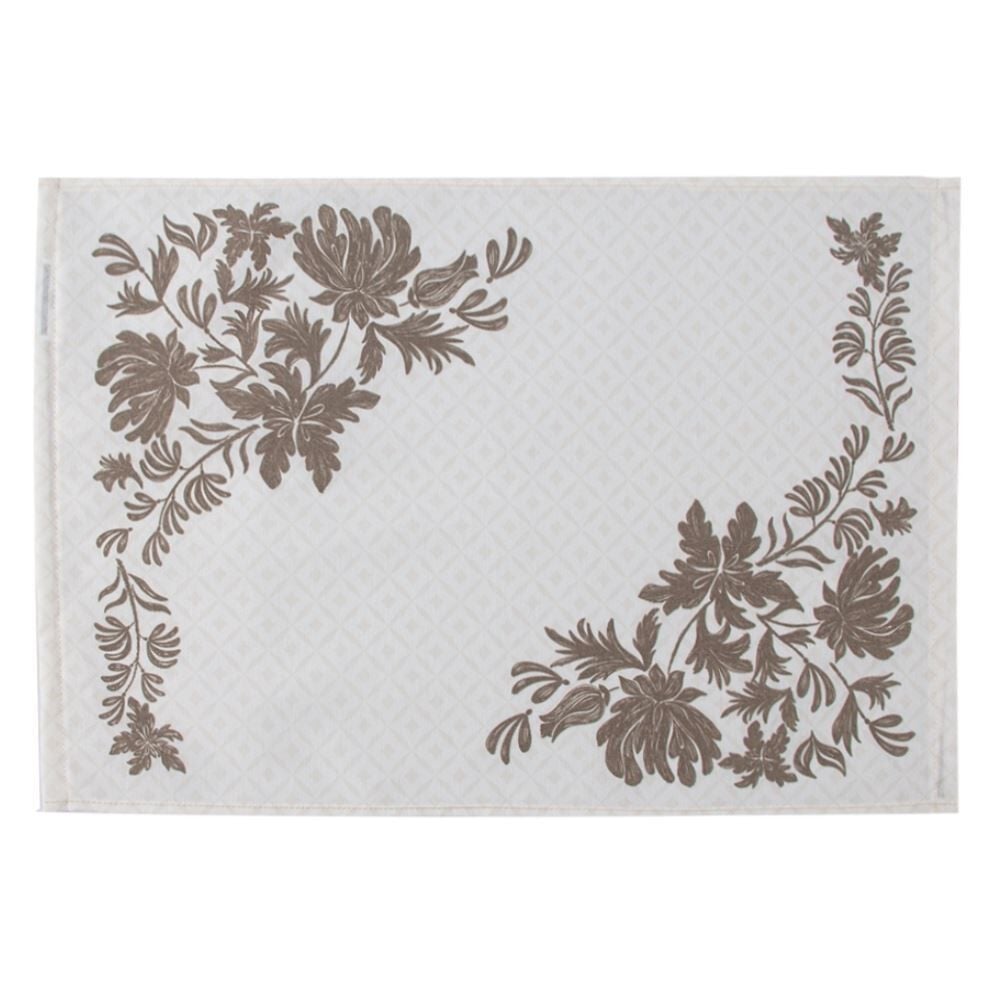 Fundo de Prato Retangular 45X31cm Clean Athenas Döhler - Floral Marrom
