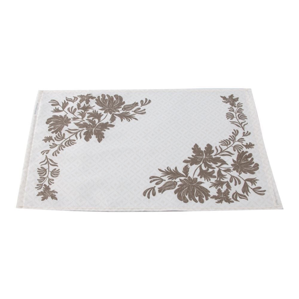 Fundo de Prato Retangular 45X31cm Clean Athenas Döhler - Floral Marrom
