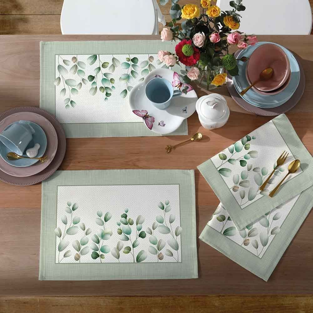 Fundo De Prato 45 X 31 Cm Clean Renova Döhler - Folhas Verdes
