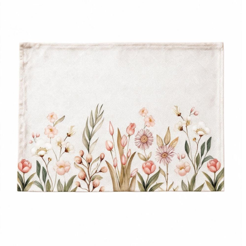 Fundo de Prato 45Cm X 31Cm Clean Renova Döhler - Flores Salmão