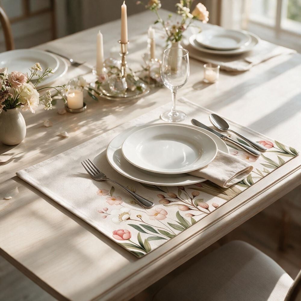 Fundo de Prato 45Cm X 31Cm Clean Renova Döhler - Flores Salmão