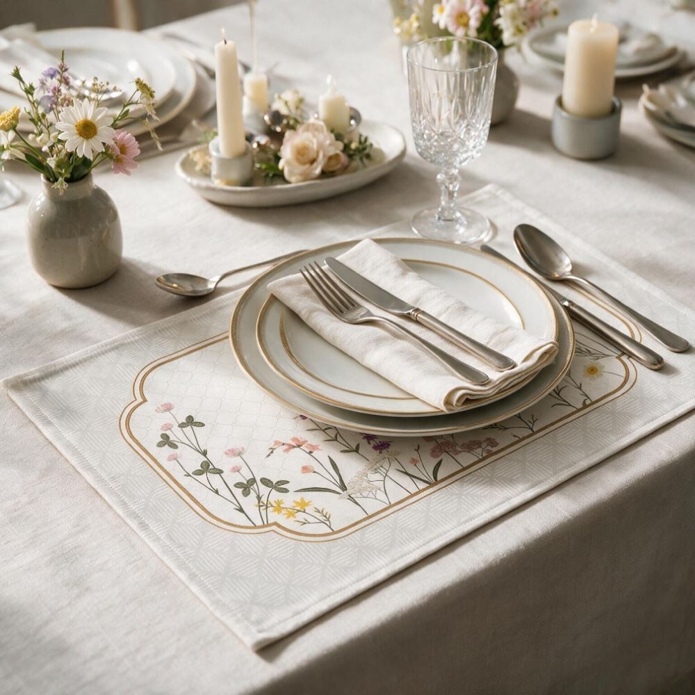 Fundo de Prato 45Cm X 31Cm Clean Renova Döhler - Floral Boho