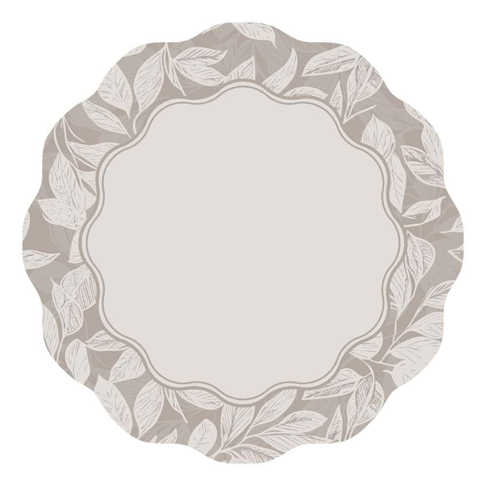 Fundo de Prato Viena 40 cm Havan Casa - Folhas Cinza